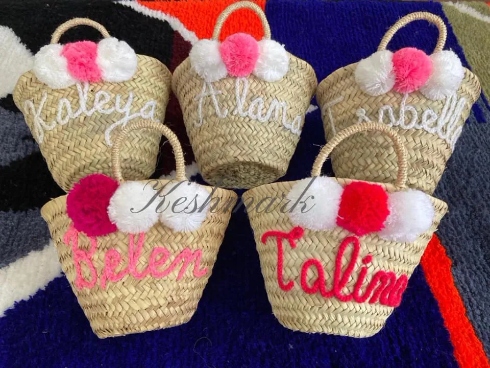 FREE TASSEL Personalized Wicker Straw Beach Bag - Custom Tote for Summer Fun