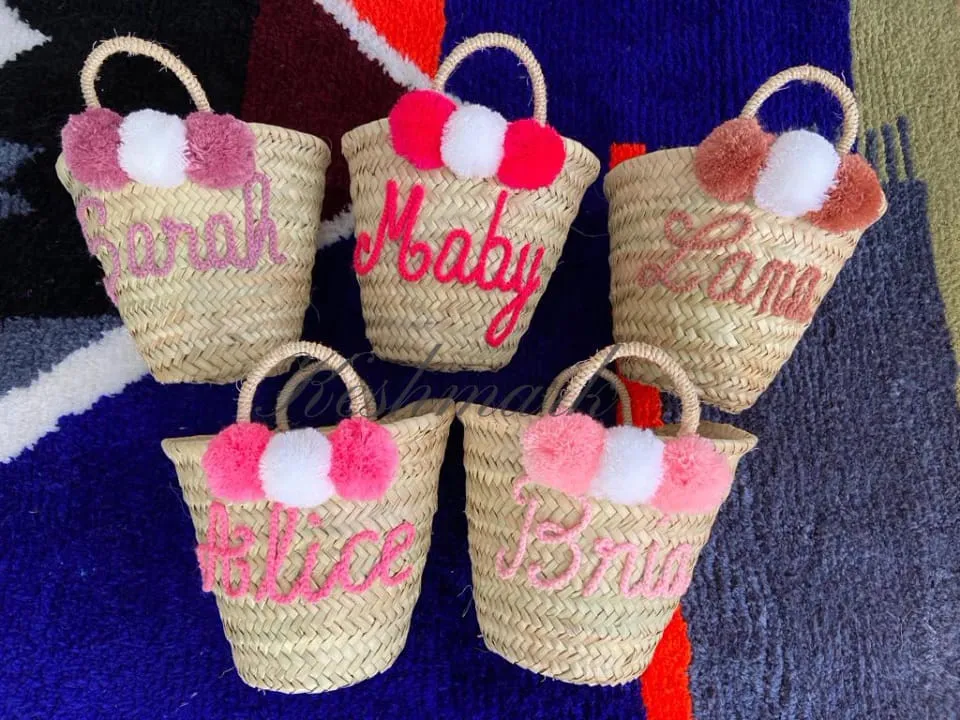 FREE TASSEL Personalized Wicker Straw Beach Bag - Custom Tote for Summer Fun