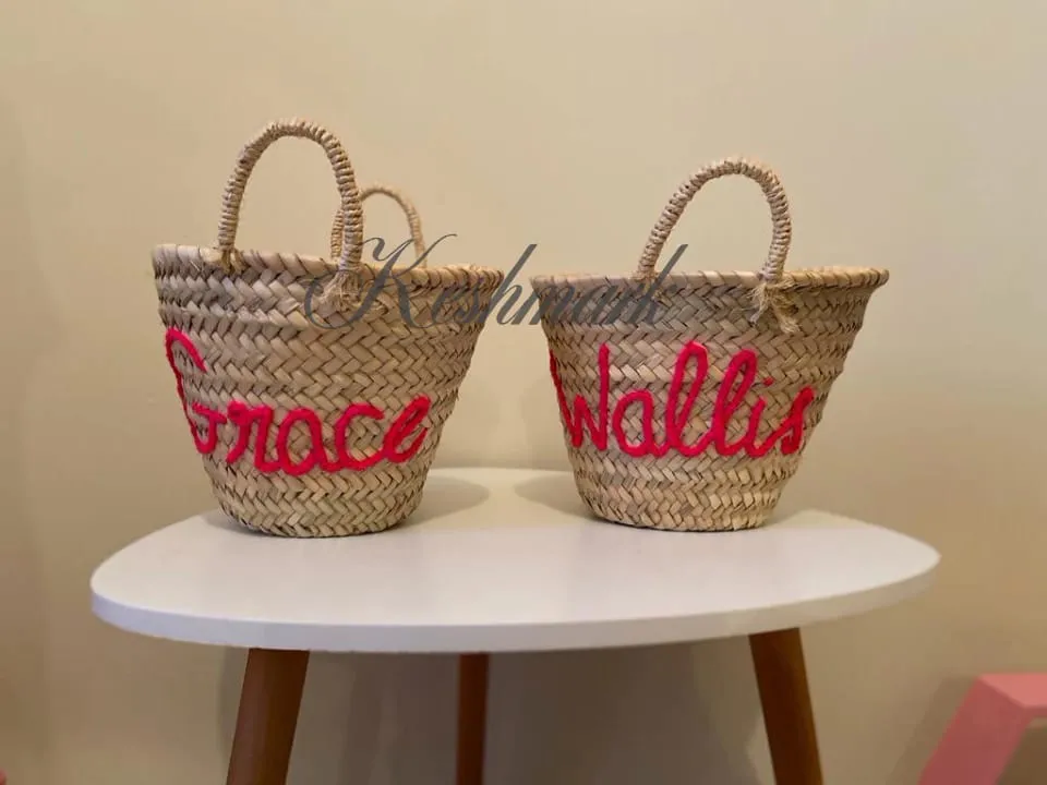 FREE TASSEL Personalized Wicker Straw Beach Bag - Custom Tote for Summer Fun