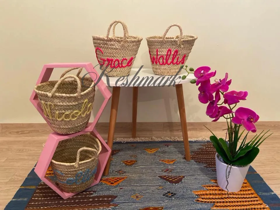 FREE TASSEL Personalized Wicker Straw Beach Bag - Custom Tote for Summer Fun
