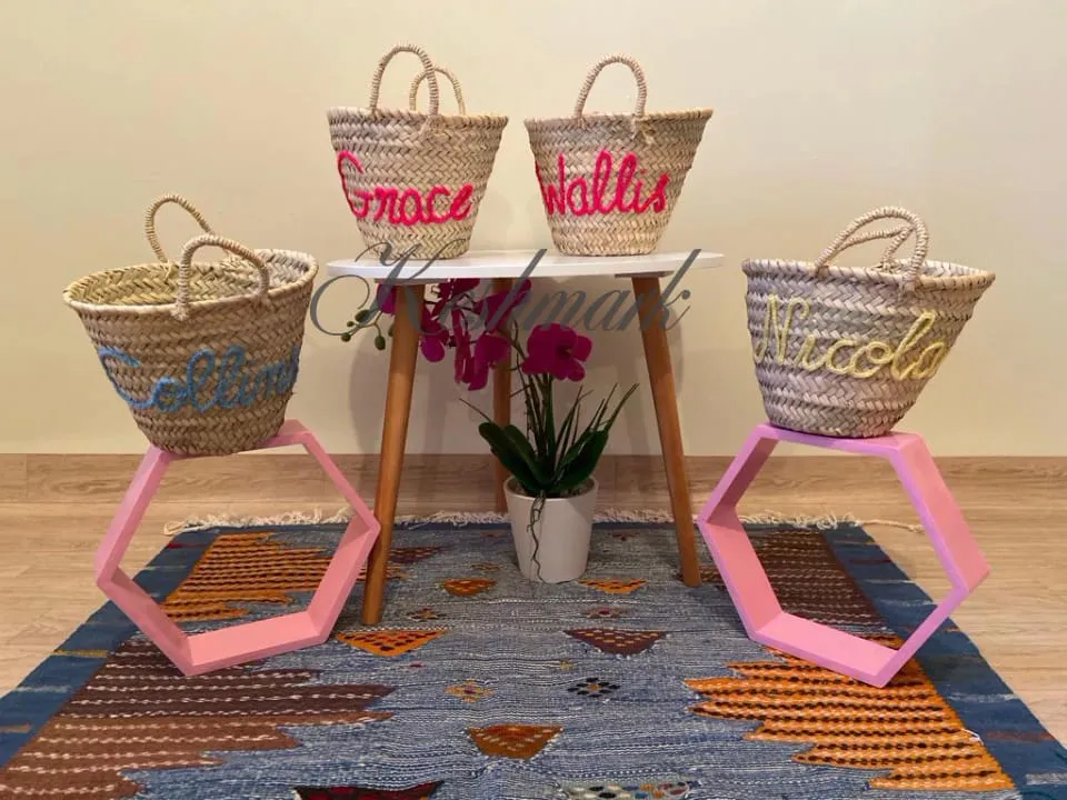 FREE TASSEL Personalized Wicker Straw Beach Bag - Custom Tote for Summer Fun
