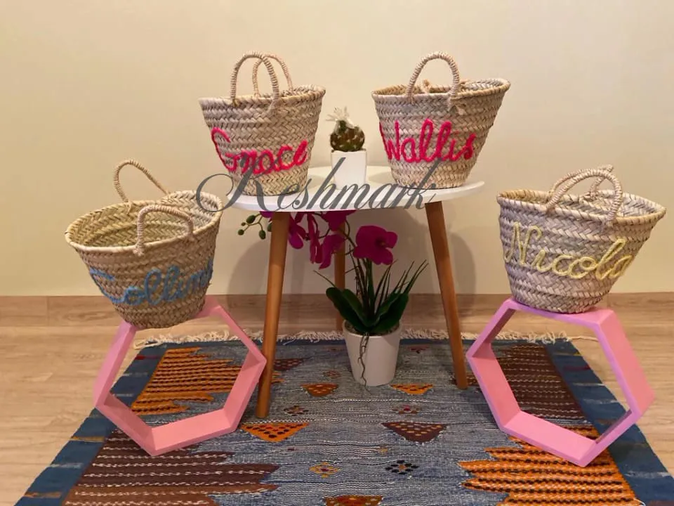 FREE TASSEL Personalized Wicker Straw Beach Bag - Custom Tote for Summer Fun