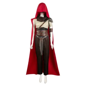 Furiosa: A Mad Max Saga Furiosa Brown Suit With Red Cape Cosplay Costume Outfits Halloween Carnival Suit