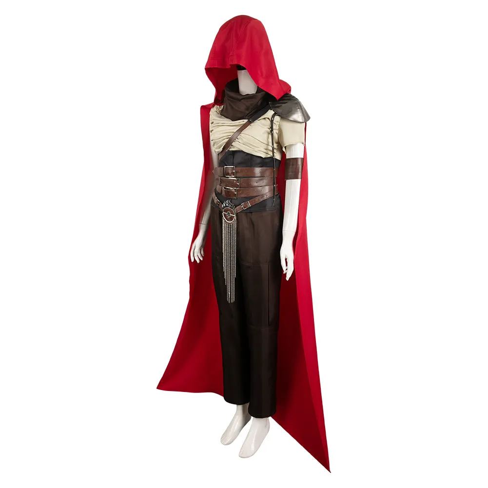 Furiosa: A Mad Max Saga Furiosa Brown Suit With Red Cape Cosplay Costume Outfits Halloween Carnival Suit