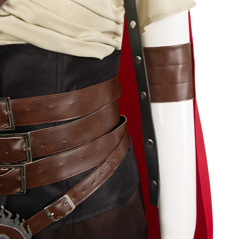 Furiosa: A Mad Max Saga Furiosa Brown Suit With Red Cape Cosplay Costume Outfits Halloween Carnival Suit