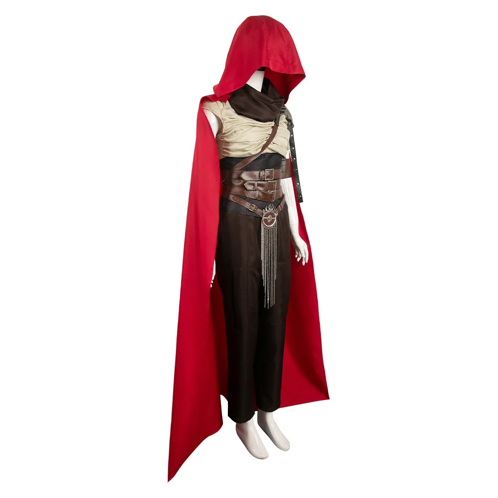 Furiosa: A Mad Max Saga Furiosa Brown Suit With Red Cape Cosplay Costume Outfits Halloween Carnival Suit