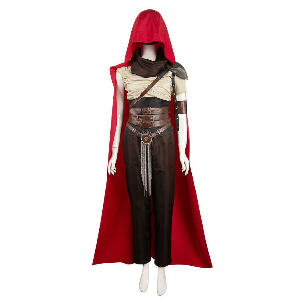 Furiosa: A Mad Max Saga Furiosa Brown Suit With Red Cape Cosplay Costume Outfits Halloween Carnival Suit