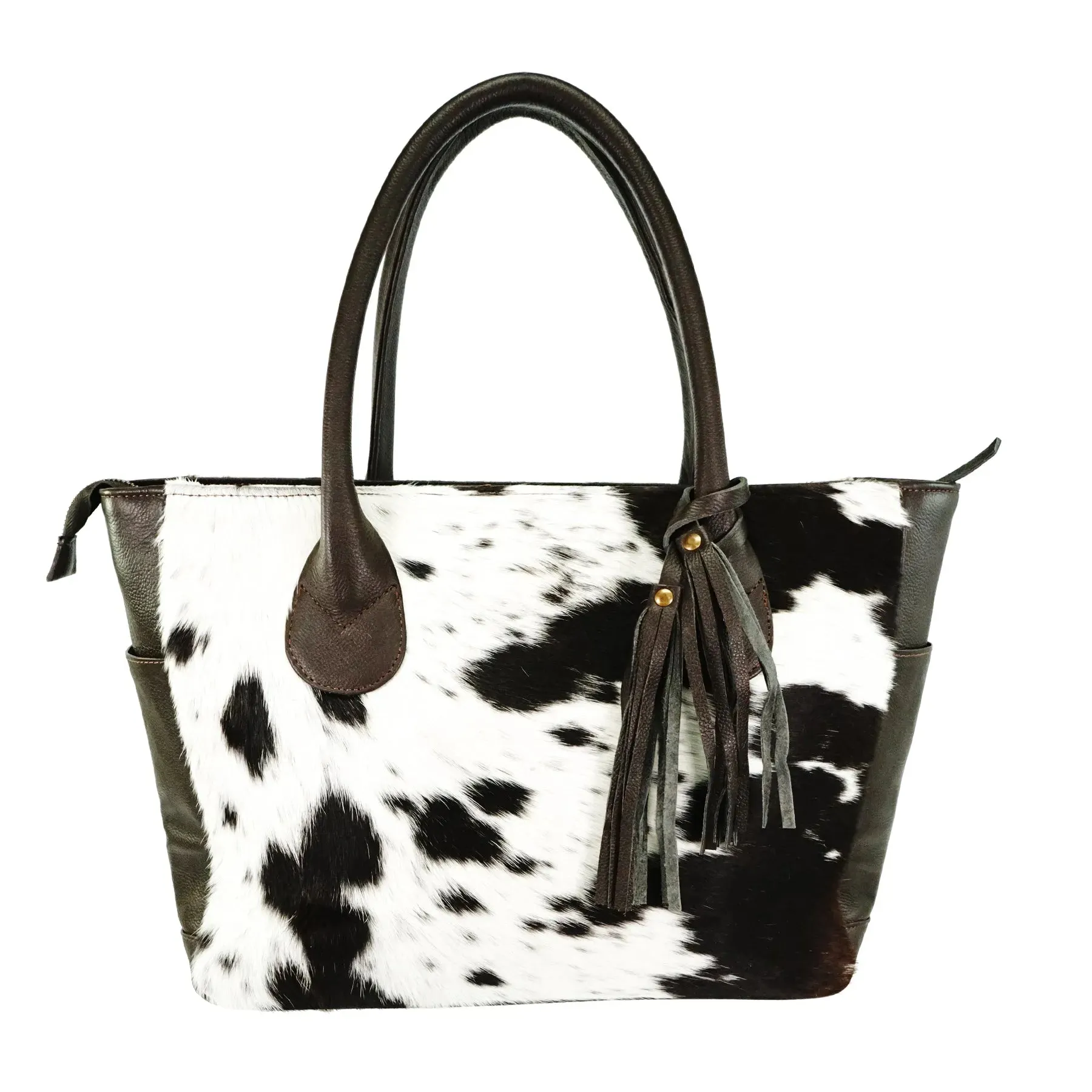 Genius leather hair on cowhide women's Tote bag