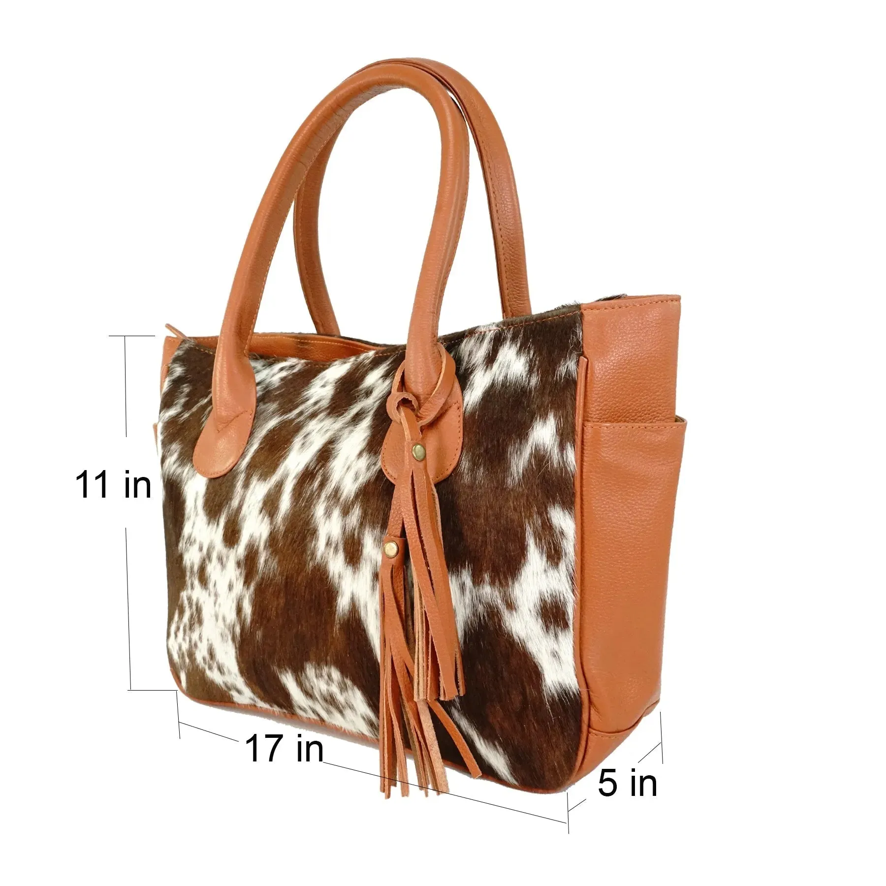 Genius leather hair on cowhide women's Tote bag