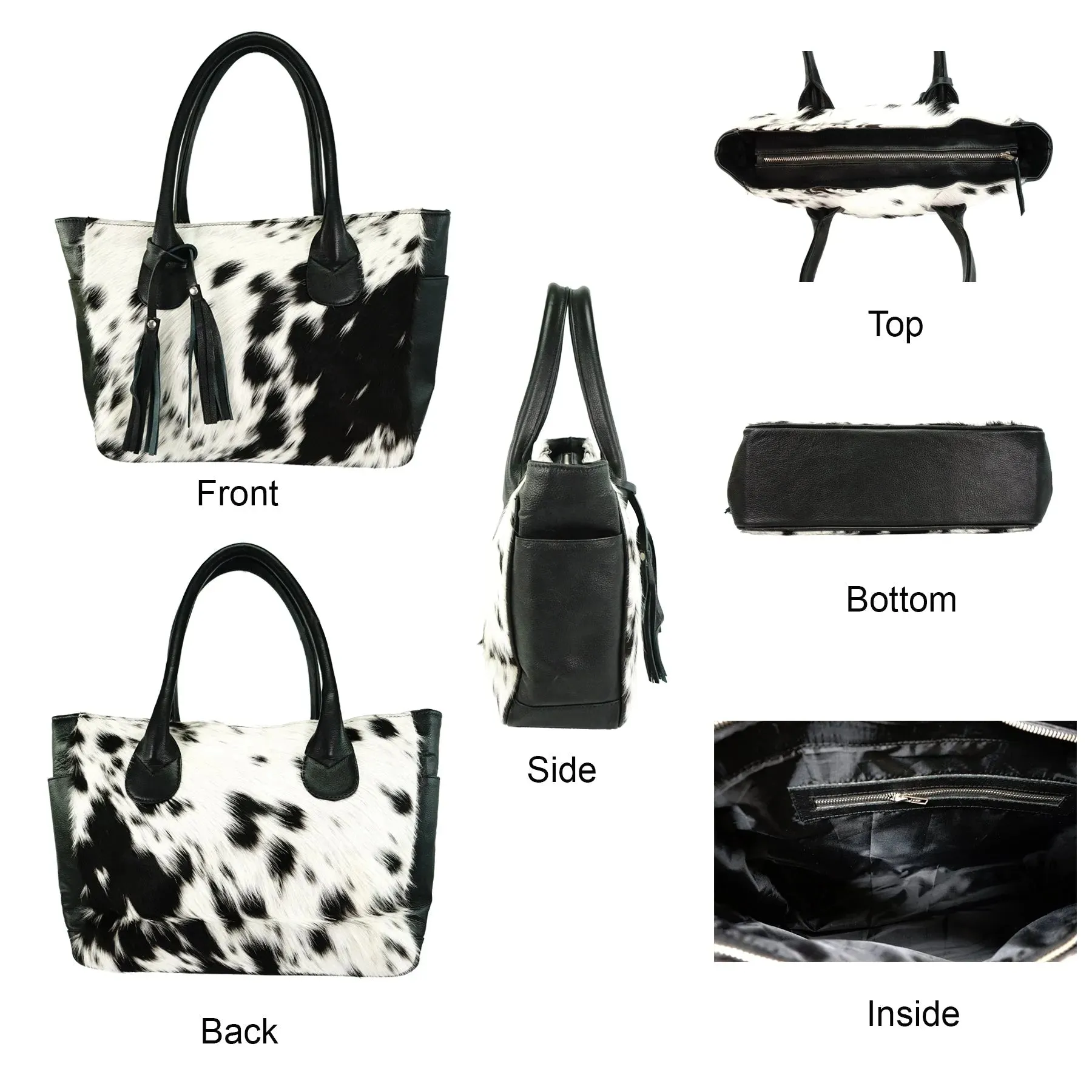 Genius leather hair on cowhide women's Tote bag