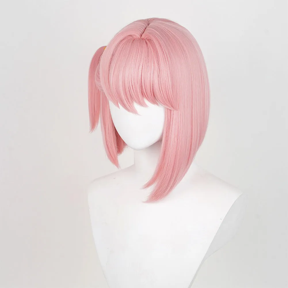 Genshin Impact Charlotte Game Character Cosplay Pink Wig Heat Resistant Synthetic Hair Props