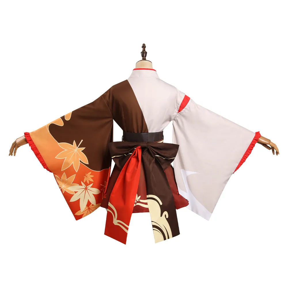 Genshin Impact Kaedehara Kazuha Cosplay Costume Kimono Maid Outfits Halloween Carnival Suit