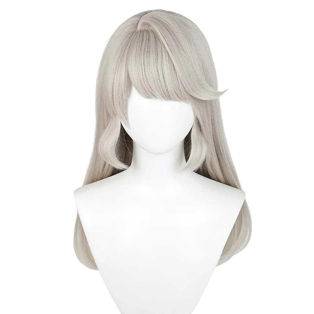 Genshin Impact Lynette Game Character Cosplay Gery Wig Heat Resistant Synthetic Hair Props