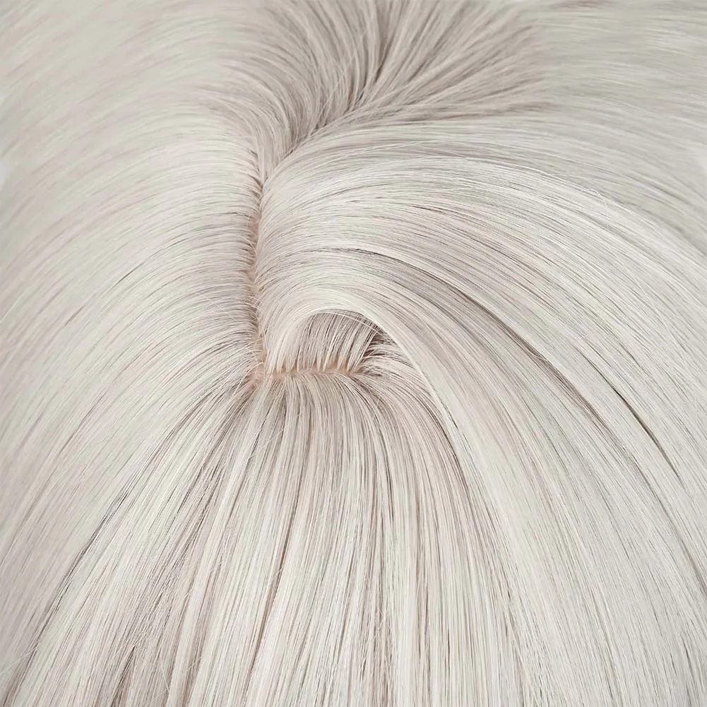 Genshin Impact Lynette Game Character Cosplay Gery Wig Heat Resistant Synthetic Hair Props