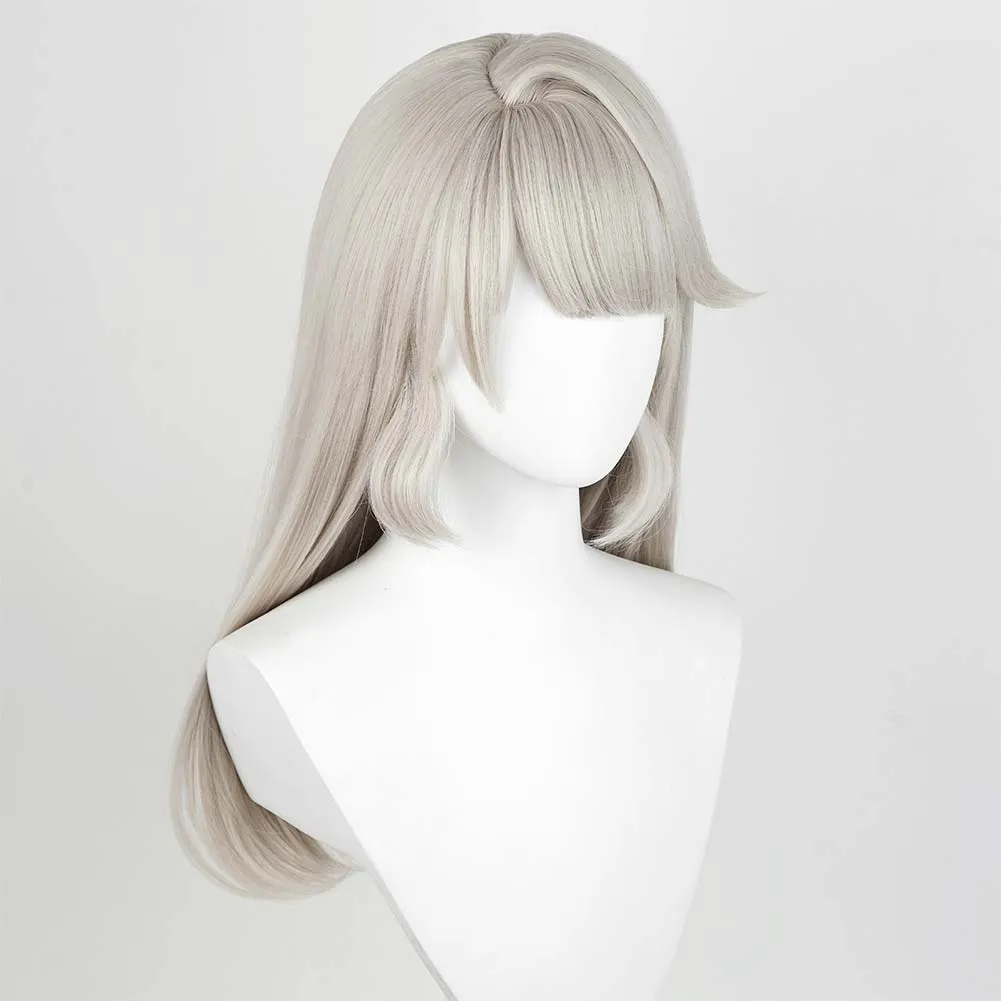 Genshin Impact Lynette Game Character Cosplay Gery Wig Heat Resistant Synthetic Hair Props