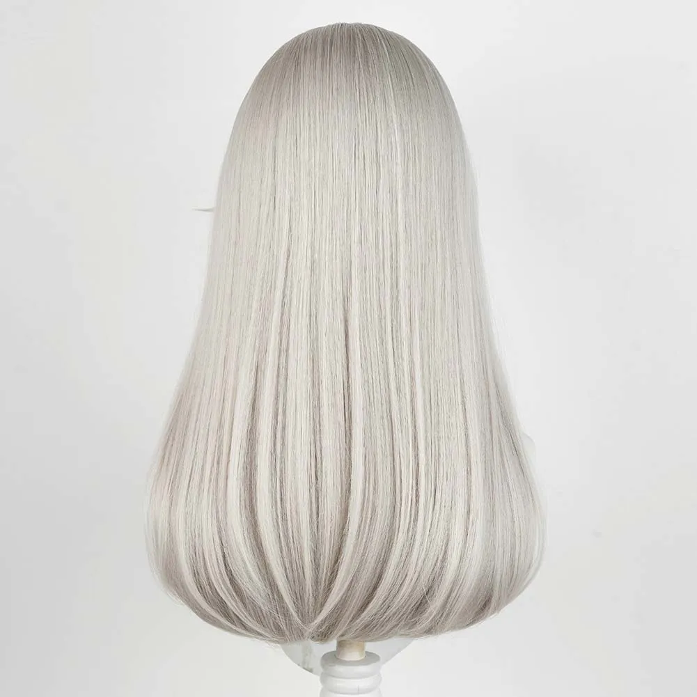 Genshin Impact Lynette Game Character Cosplay Gery Wig Heat Resistant Synthetic Hair Props