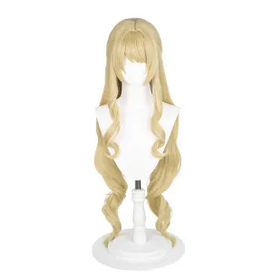 Genshin Impact Navia Game Character Cosplay Gold Wig Heat Resistant Synthetic Hair Props