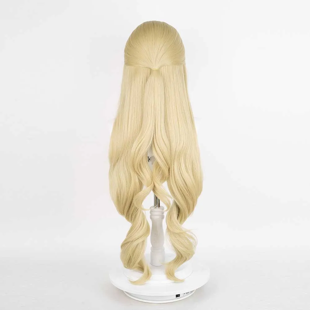 Genshin Impact Navia Game Character Cosplay Gold Wig Heat Resistant Synthetic Hair Props