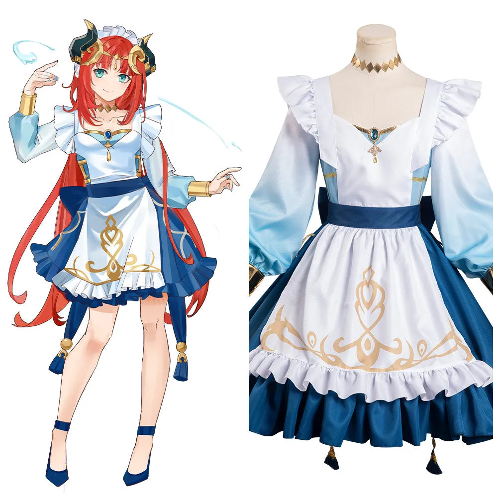 Genshin Impact-Nilou Cosplay Costume Maid Dress Outfits Halloween Carnival Suit