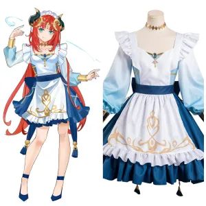 Genshin Impact-Nilou Cosplay Costume Maid Dress Outfits Halloween Carnival Suit