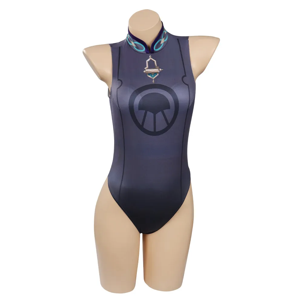 Genshin Impact Scaramouche Cosplay Coatume Jumpsuit Cloak Swimwears  Halloween Carnival Suit