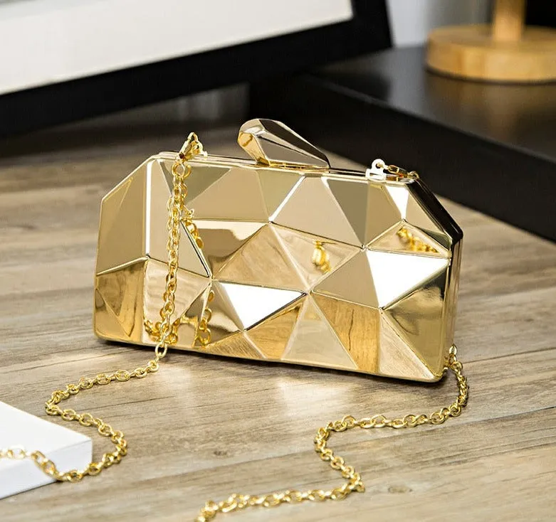 Geometric Mettalica Clutch Bag