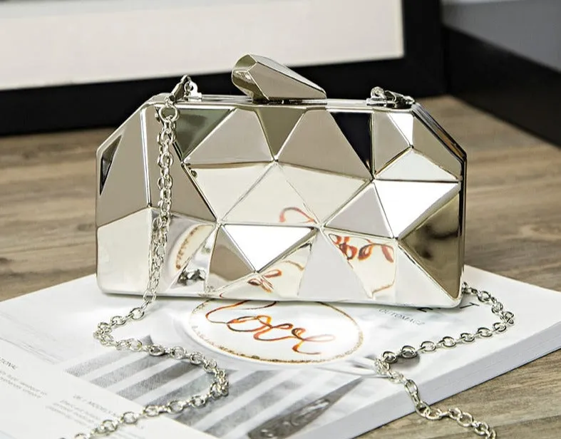 Geometric Mettalica Clutch Bag