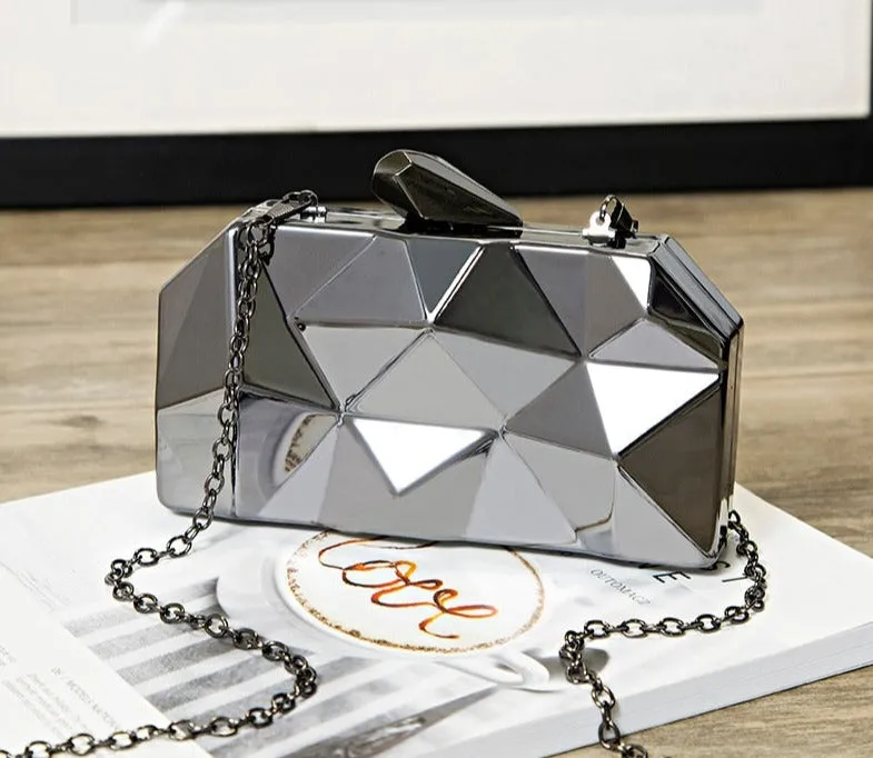 Geometric Mettalica Clutch Bag