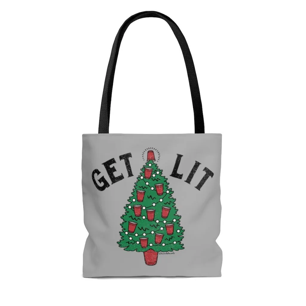 Get Lit Christmas Tree Tote Bag