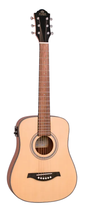 Gilman Mini Dreadnought Traveller electric/acoustic guitar.
