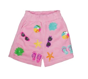 Girls Beach Terry Cloth Bottom - Light Pink