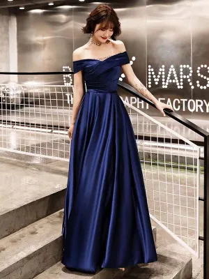 Glamorous Evening Dresses Off The Shoulder evening dress Long Satin Maxi Dresses