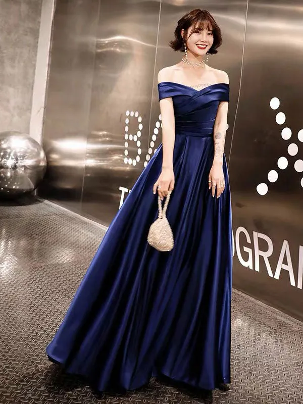 Glamorous Evening Dresses Off The Shoulder evening dress Long Satin Maxi Dresses