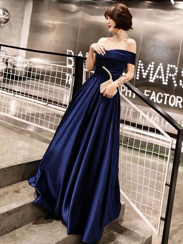 Glamorous Evening Dresses Off The Shoulder evening dress Long Satin Maxi Dresses