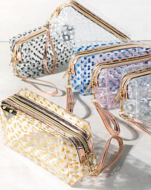 GLITTER POLKA DOT POUCH - 2 COLORS