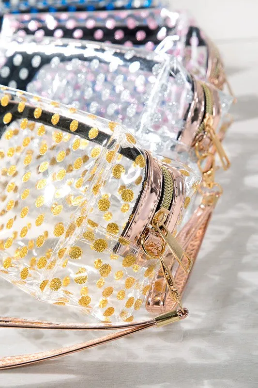 GLITTER POLKA DOT POUCH - 2 COLORS