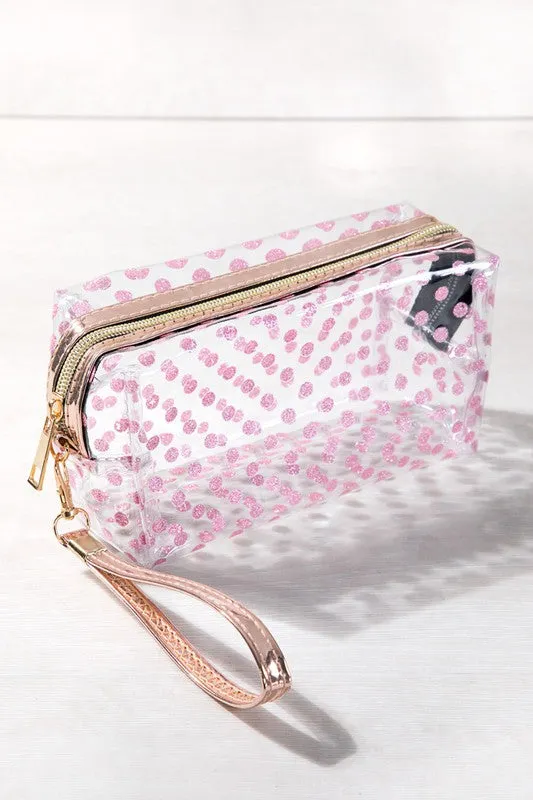GLITTER POLKA DOT POUCH - 2 COLORS
