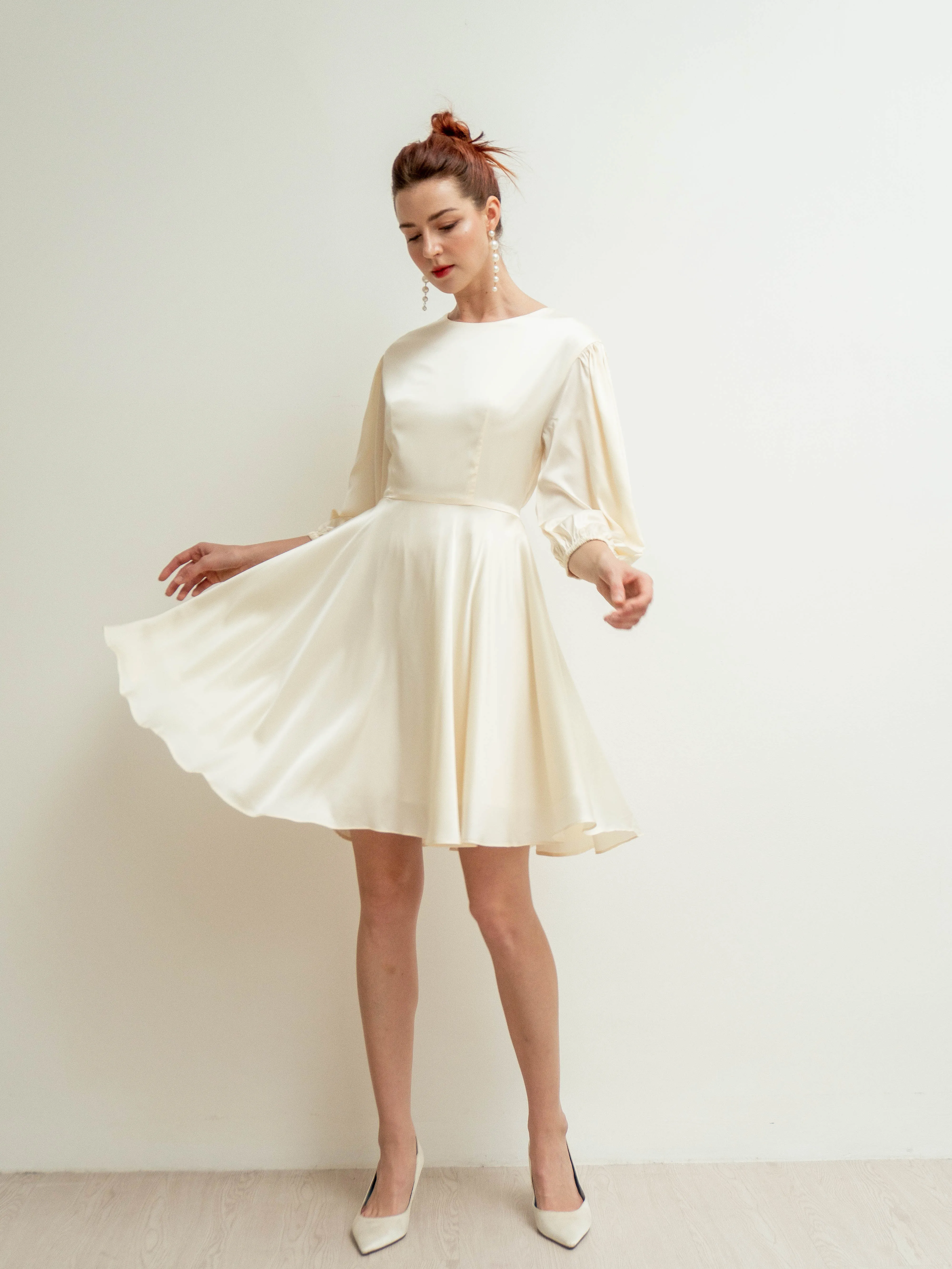 Gloria Puff Sleeves Mini Dress
