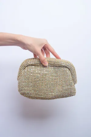 Gold Rhinestone Party Clutch