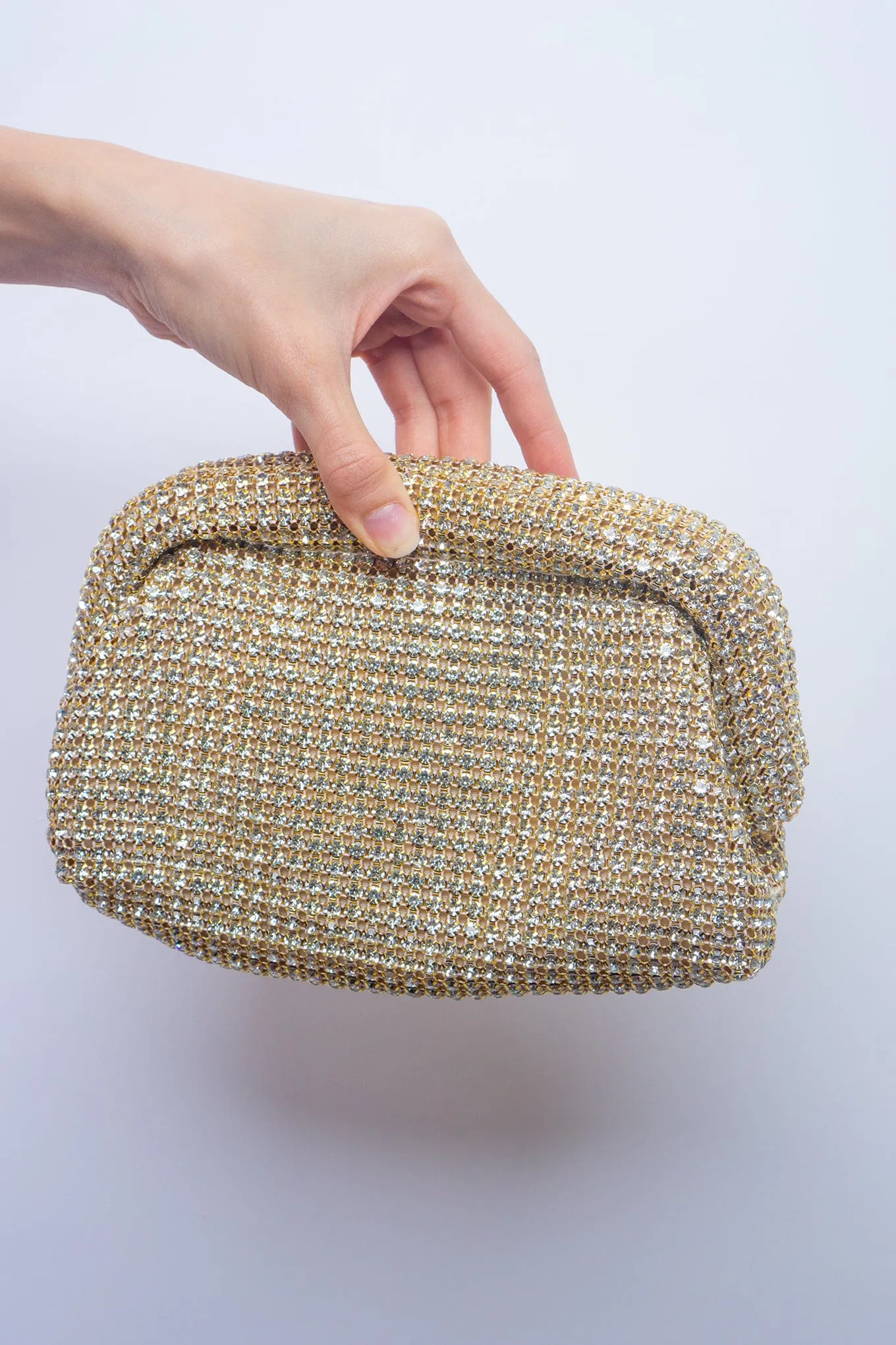 Gold Rhinestone Party Clutch