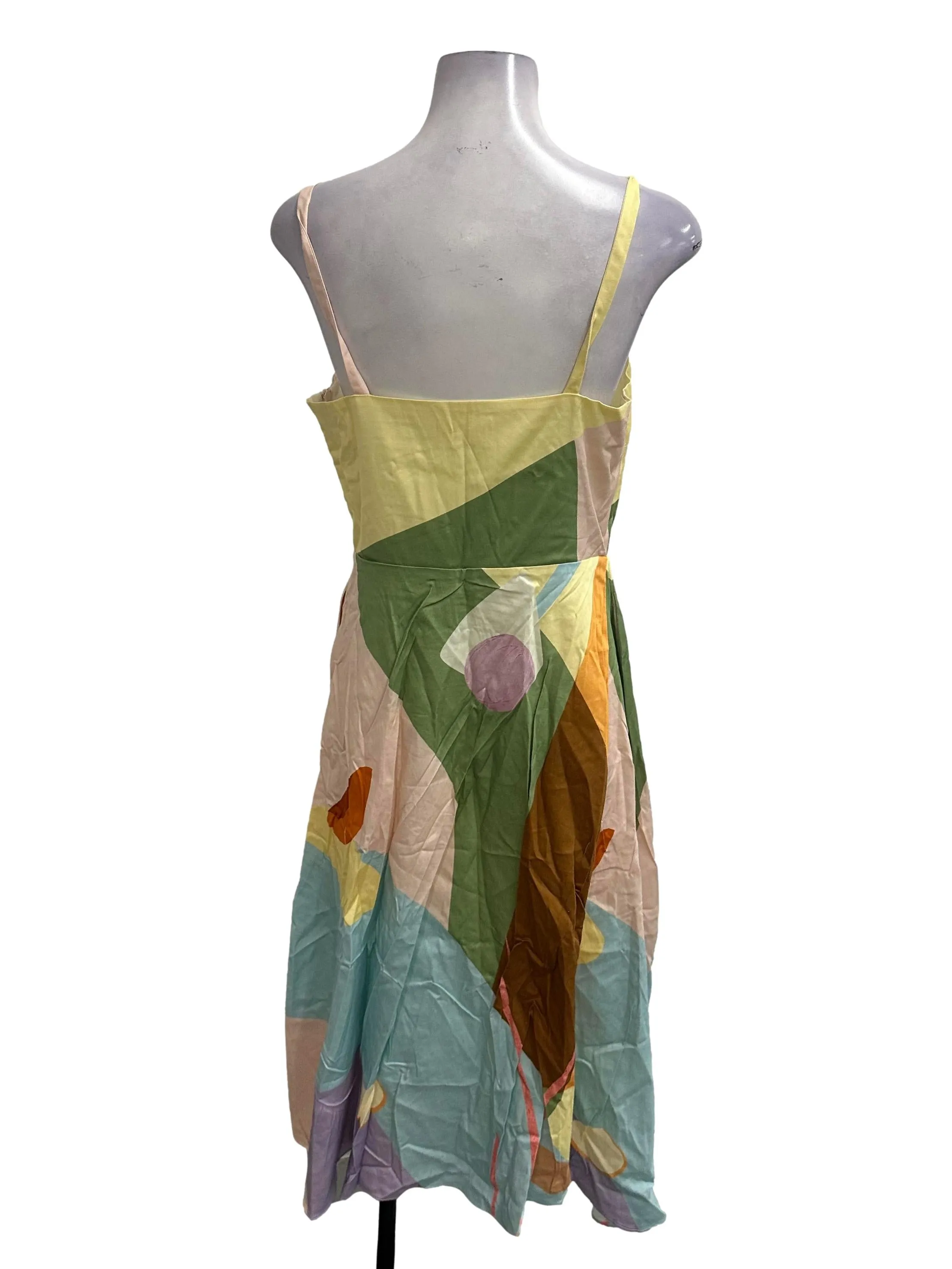 Green Abstract Dress OSN