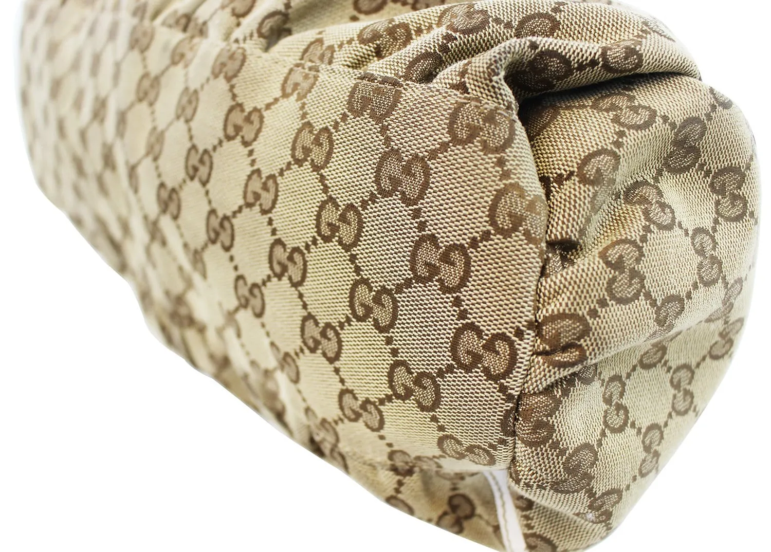GUCCI Beige/White GG Canvas D Ring Hobo Bag - Sale