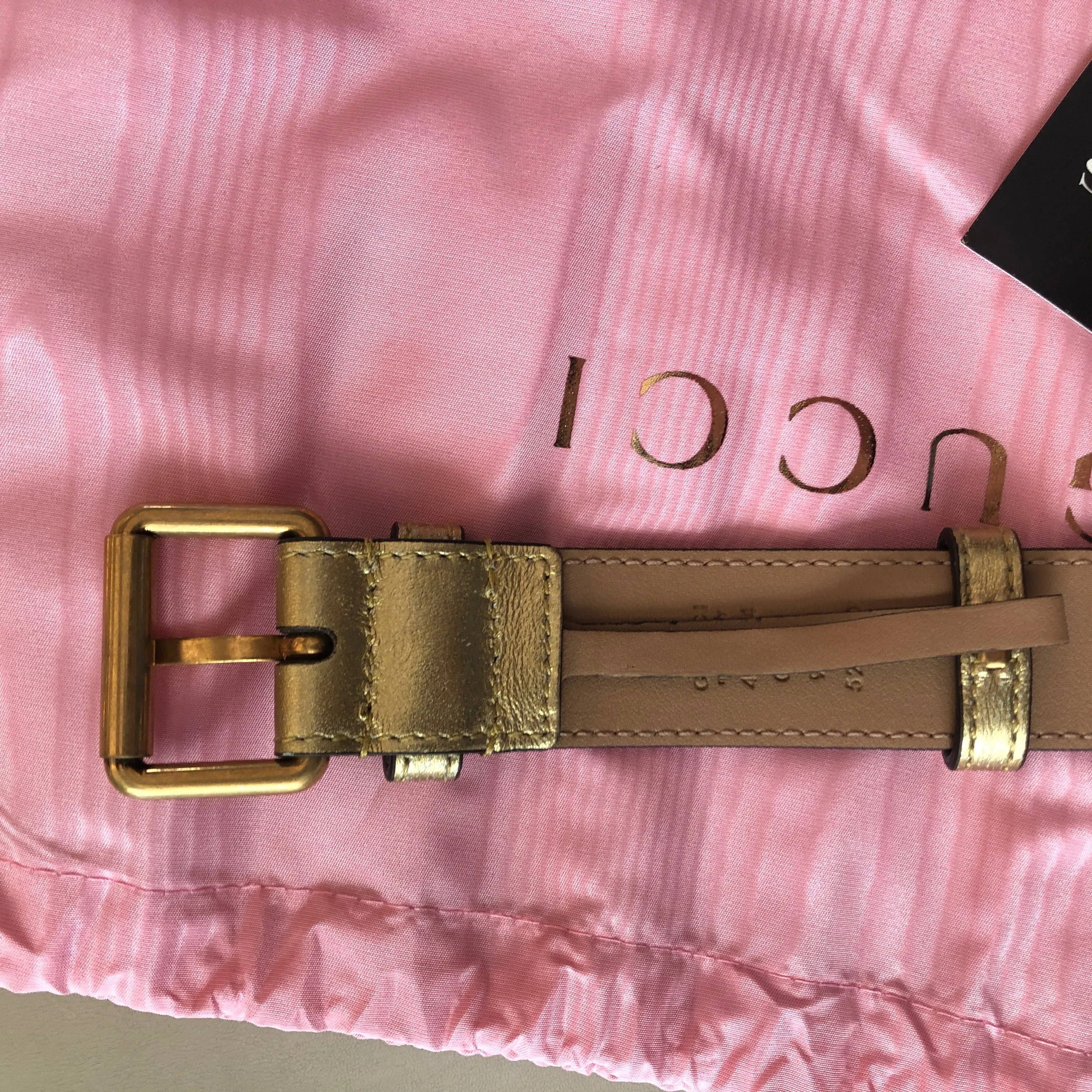 Gucci GG Metallic Matelasse Marmont Belt Bag in Pink and Yellow