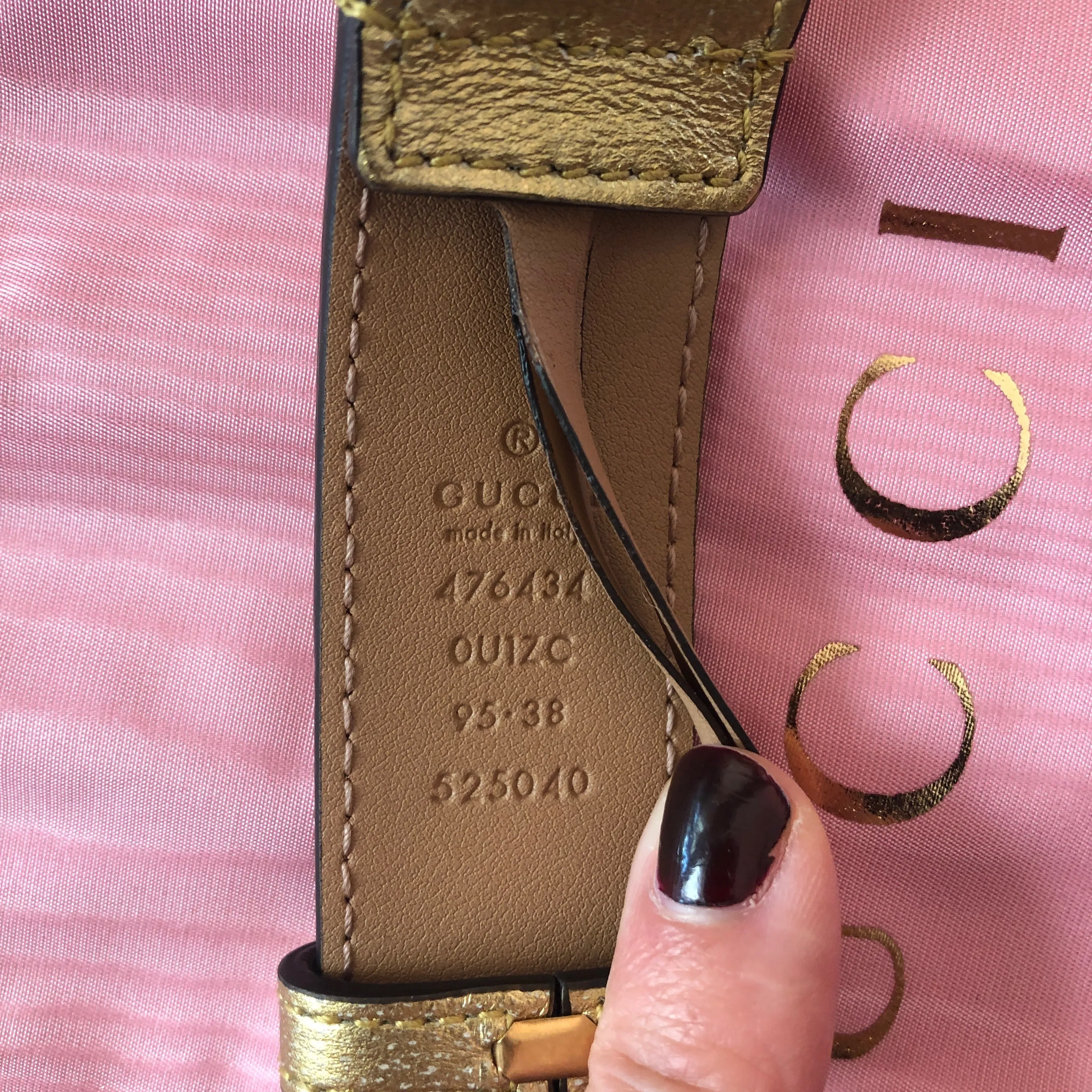 Gucci GG Metallic Matelasse Marmont Belt Bag in Pink and Yellow