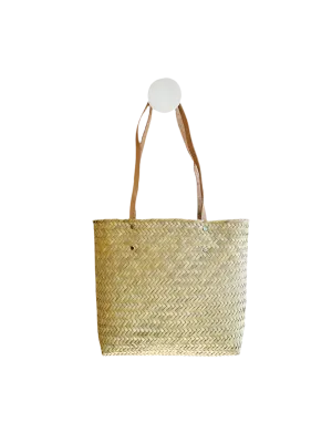 Handwoven palm tote- small