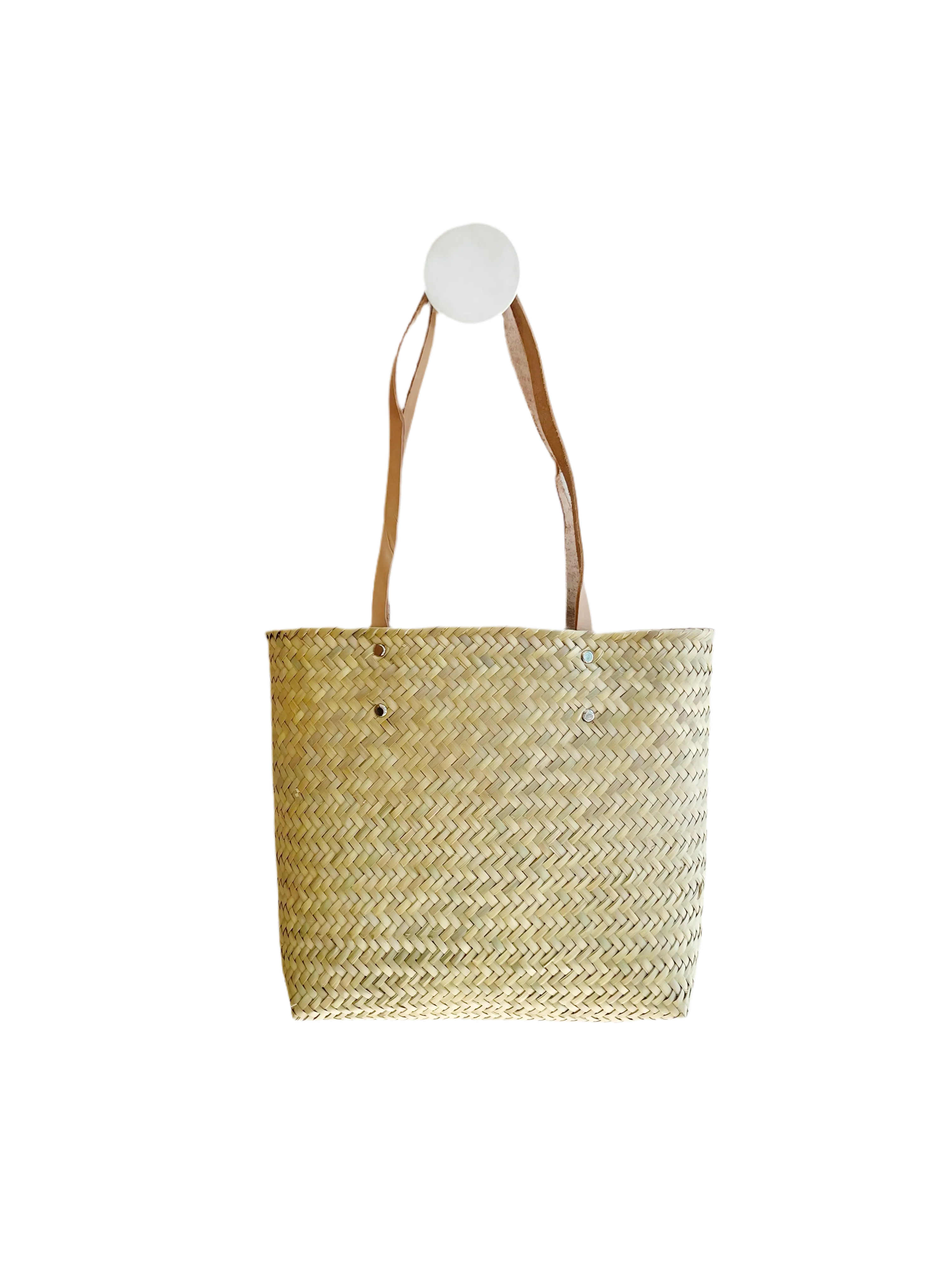 Handwoven palm tote- small