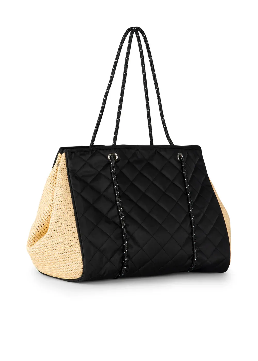 Haute Shore Greyson Tote Black Raffia