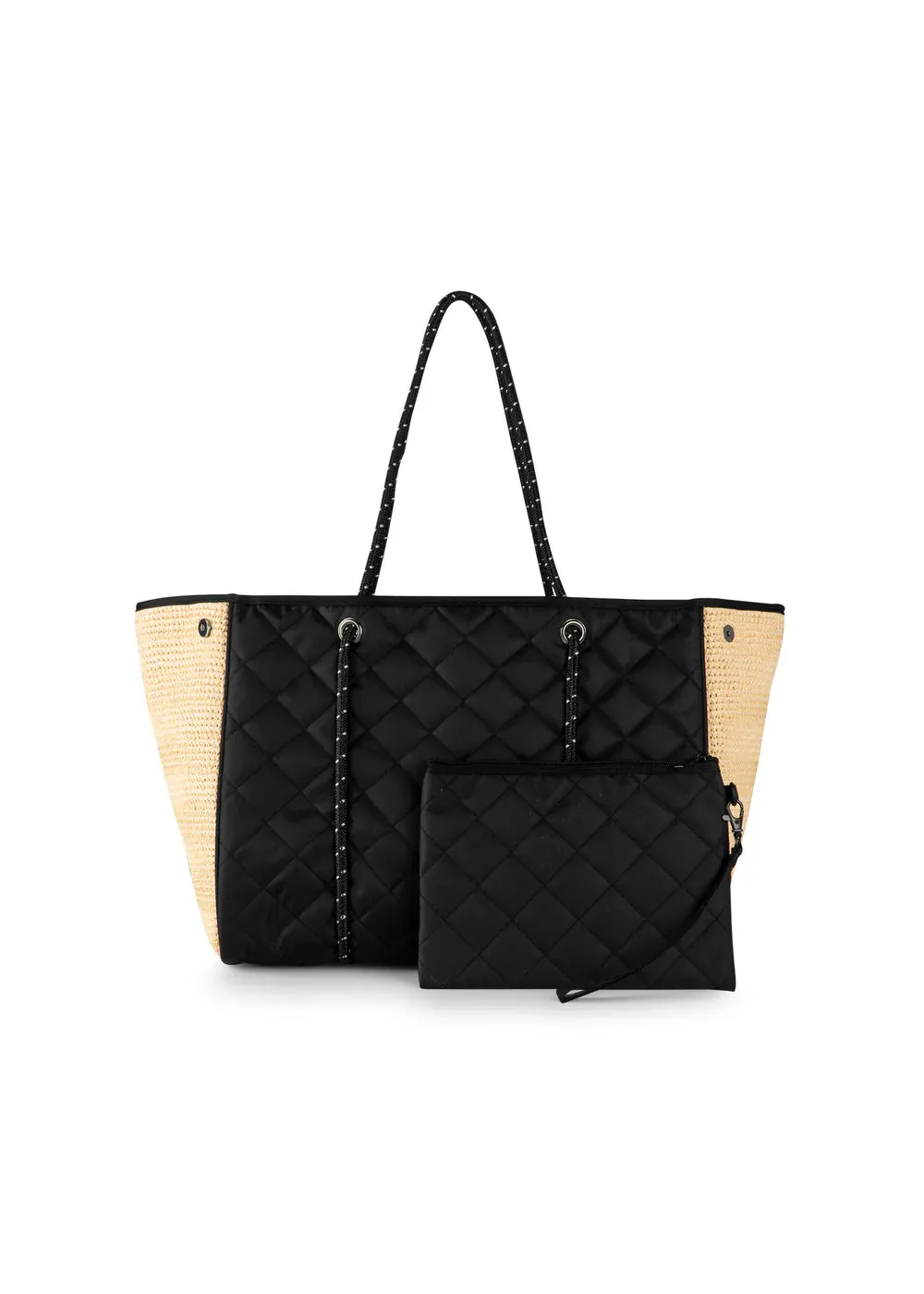 Haute Shore Greyson Tote Black Raffia