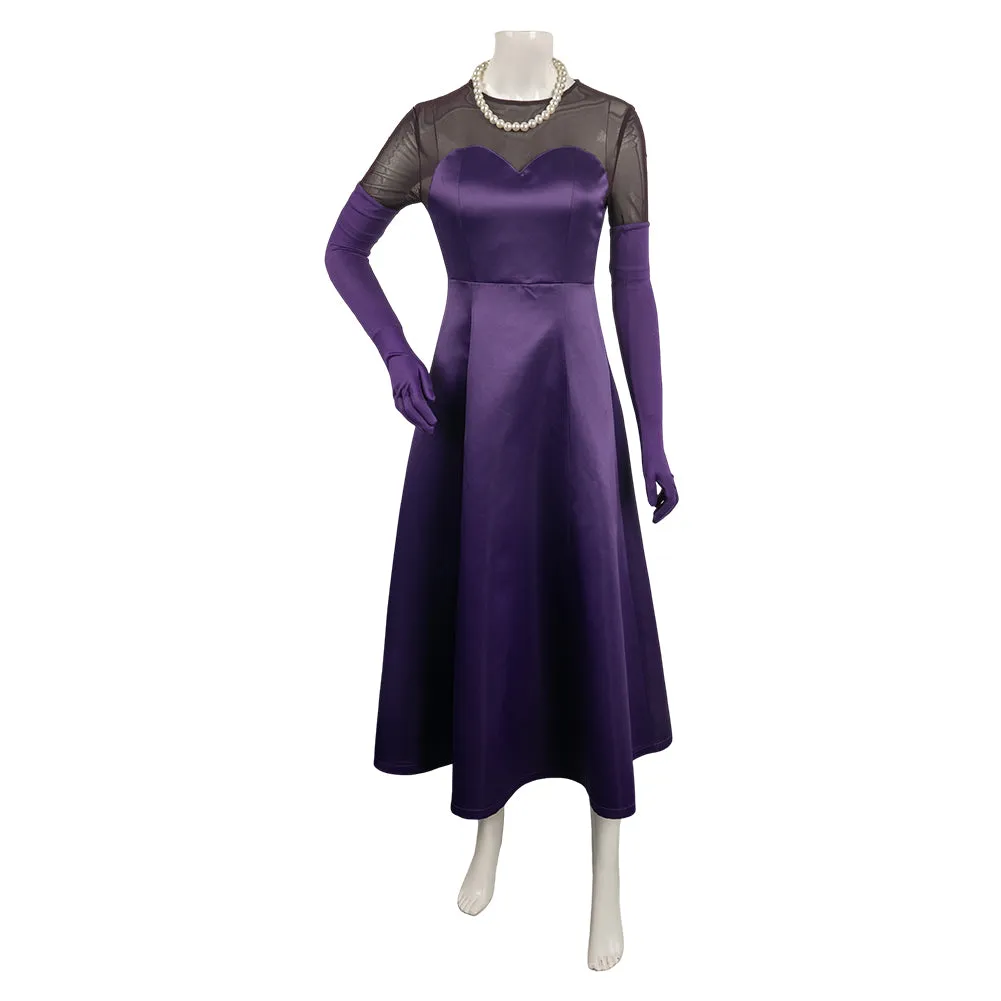 Hazbin Hotel Queen of Hell Lilith Purple Gown Dress Cosplay Costume Outfits Halloween Carnival Suit