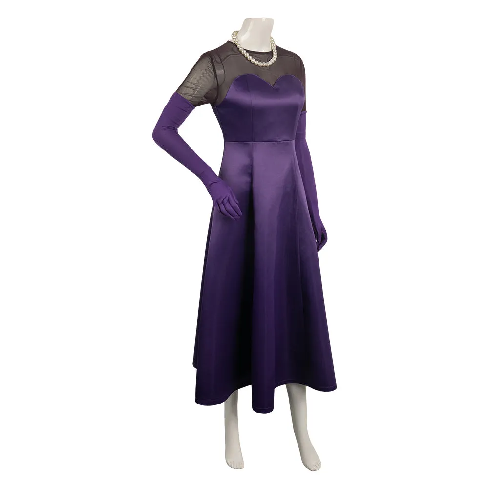 Hazbin Hotel Queen of Hell Lilith Purple Gown Dress Cosplay Costume Outfits Halloween Carnival Suit
